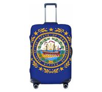 Tianbamxgdp Funda protectora lavable para equipaje de viaje con diseño de bandera del estado de New Hampshire, se adapta a fundas de 45.7 a 81.3 cm, Negro, Small