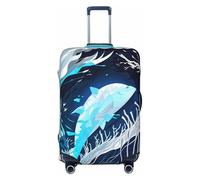 Tianbamxgdp Funda protectora lavable para equipaje de viaje, con estampado de ballena animal, color azul profundo, se adapta a fundas de 45.7 a 81.3 cm, Negro, X-Large