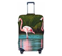 Tianbamxgdp Funda protectora lavable para equipaje de viaje con estampado de dos flamencos, se adapta a maletas de 45,7 a 81,3 cm, Negro, Small