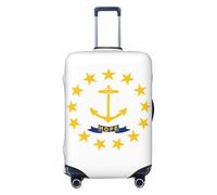 Tianbamxgdp Funda protectora lavable para equipaje de viaje con estampado de la bandera del estado de Rhode Island, compatible con fundas de 45,7 a 81,3 cm, Negro, X-Large