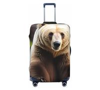 Tianbamxgdp Funda protectora lavable para equipaje de viaje con estampado de oso blanco y oso marrón, se adapta a maletas de 45,7 a 81,3 cm, Negro, Medio