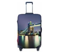 Tianbamxgdp Night London Tower Bridge - Funda para equipaje de viaje, lavable, para maleta, se adapta a fundas de 18 a 32 pulgadas, Negro, Medio