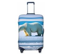 Tianbamxgdp Polar Bear - Funda protectora lavable para equipaje de viaje, con estampado de hielo, se adapta a fundas de 45,7 a 81,3 cm, Black, S