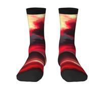 Tianbaozdp Red Sky at Night - Calcetines con estampado estrellado para hombre y mujer, calcetines divertidos y coloridos, 3 Negro, Altoa única