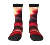Tianbaozdp Red Sky at Night - Calcetines con estampado estrellado para hombre y mujer, calcetines divertidos y coloridos, 2 Negro-1, Altoa única