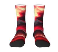 Tianbaozdp Red Sky at Night - Calcetines con estampado estrellado para hombre y mujer, calcetines divertidos y coloridos, 2 Negro-2, Altoa única