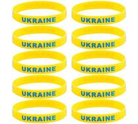 Tianbi 10 pulseras de silicona, pulsera de bandera nacional de Ucrania, pulseras de silicona elástica multicolor, correa de muñeca deportiva para amantes de la paz