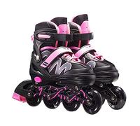 Tianbi Patines en línea para niños y adultos, 8 ruedas LED intermitentes, tamaño de zapato ajustable 26-42, rodamientos ABEC-7, patines de fitness para niños y niñas principiantes