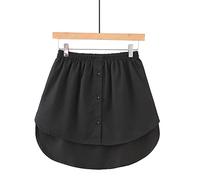 Tianbi Top falso en capas para mujeres, bajo ajustable con hebilla de longitud media, blusa falsa, bajo falso, minifalda, camiseta