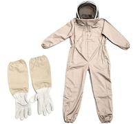 Tianbi Traje de abeja con guantes, trajes protectores de apicultura, traje de apicultor, ropa de apicultura de cuerpo completo, mono de engranaje de abeja traje de abeja, traje antiavispas a prueba