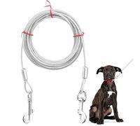 Tiandeng Cable de fijación para perros de 3 m - Cuerda de acero resistente para perros de hasta 100 libras - Cable reflectante para perros de anudos para razas pequeñas y grandes