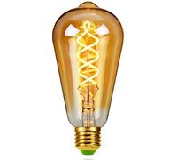 TIANFAN Bombilla LED vintage de 4 W, regulable, 220/240 V, E27, bombilla de rosca Edison, especialidad decorativa, luz cálida (ST64 espiral dorada)