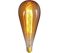 TIANFAN Bombillas Led B125 Gota de lluvia Vintage Bombilla 4W Regulable Filamento en espiral Bombilla Edison gigante 220-240V E27 Bombilla decorativa especial Dorada