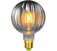 TIANFAN Bombillas LED Retro Edison con Filamento 4W Vidrio Ahumado 220/240V E27 Bombillas Decorativas Art Déco G95 Cristal (Melón)