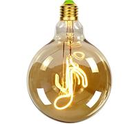 Tianfan Bombillas LED vintage Big Globe G125 4W 220/240V Alfabetos Especialidad Bombilla Decorativa Super Amarillo Cálido (Quaver)