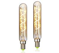 Tianfan Paquete de 2 bombillas LED vintage de filamento LED de 3 W, regulables, 2000 Kelvin, tubo pequeño, base E14, bombillas Edison decorativas