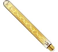 TIANFAN Vintage LED Bombillas 4W Regulable Irregular Forma 220/240V Edison Tornillo E27 Base Especialidad Decorativa Antigua Bombilla T32 300mm Dorada