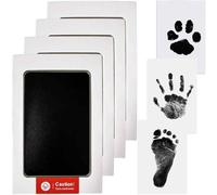 Tianher Kit Huella Perro del Pie,4 Piezas Huellas Bebe Recien Nacido y Manos Almohadillas Huella Perro No Tóxicas No Mancha Kit Regalo de Bautizo o Recuerdo