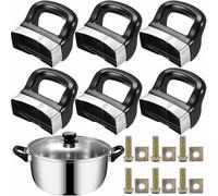Tianher Mango de Olla a Presión, 6 Piezas Mango Lateral de la Olla Metal Baquelita Grip Asa Desmontable Manija Repuestos Tapa Maceta Aluminio para Olla Accesorios a Presión Cocina.