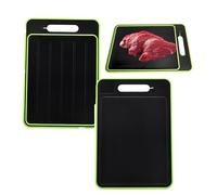 Tianher Tabla descongelar, Bandeja de Descongelación Rápida 4 en 1 Tabla de Cortar de Doble Cara para Descongelar, Cortar, Rallador Especias y Afilador Cuchillos,31 * 21cm, Negro