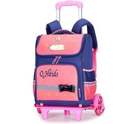 TIANHEY Mochila de viaje universal resistente con ruedas de 6 ruedas, para subir escaleras, hombros, doble uso, gran capacidad, naranja, B