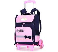 TIANHEY Mochila de viaje universal resistente con ruedas de 6 ruedas, para subir escaleras, hombros, doble uso, gran capacidad, azul marino, A