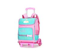 TIANHEY Mochila de viaje universal resistente con ruedas de 6 ruedas, para subir escaleras, hombros, doble uso, gran capacidad, rosa, B