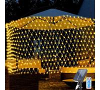 TIANHOO Luces de Red Solares, 2 * 3M 198LEDs Solares Para Exterior, Neta Luz Exterior Luz de Jardín con 8 Modos de Parpadeo, Impermeable Red de Luces Para Jardín Boda Partido Decoración Navideña