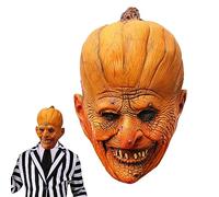 TIANHOO Máscara de Terror de Halloween, Cabeza Completa de Calabaza de Látex para Fiesta y Cosplay