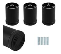 TIANLIN 4 Piezas Patas para Muebles Regulables en Altura M8 - Aleación de Aluminio, Negro, 6 cm, Nivelación 0-8 mm - Universal para Sofá, Armario, Escritorio y más