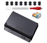 TIANLIN Caja Estanca Exterior Electrica, Negro Ip65 Cajas Estancas Electricidad, 200 X 100 X 70 mm Caja Estanca Exterior, Ø 12-16 mm, con Terminales y Accesorios de Montaje, para Sótanos y Garajes