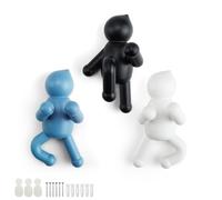 TIANLIN Gancho Humano Pared, 3 Piezas Perchero Baño, Dormitorio Perchero de Pared, Colgador Llaves Pared, con Tornillos y Tubos de Expansión, para Armarios, Vestidores, Dormitorios