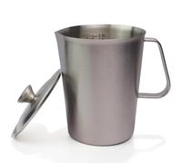 TIANLIN Jarra de Leche 2000ml, Jarra para Espumar Leche con Tapa, Recipiente para Cocinar Leches con Asa, Vaso Medidor Acero Inoxidable Doble Escala, para Leches, Jugo, Café