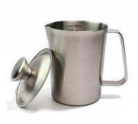 TIANLIN Jarra de Leche 500 ml, Vaso Medidor Acero Inoxidable Doble Escala, Jarra para Espumar Leche con Tapa, Recipiente para Cocinar Leches con Asa, para Leches, Jugo, Café