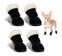 TIANLUD Zapatos Perro, 4pcs Protector y Botas para Perros, Botas para Perros Antideslizantes, Adecuadas para Perros Pequeños y Medianos para Actividades al Aire Libre en Invierno, Lavables(XL)