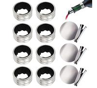 TIANNAIT 8 anillos de gota de vino y 6 almohadillas de goteo, anillos de vino de acero inoxidable, protectores de goteo, accesorios para vino a prueba de fugas, reutilizables, utilizados en casas y