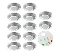 TIANNAIT Juego de Paletas de Pintura - 12 Cuencos de Mezcla de Acero Inoxidable y 1 Paleta Acrílica - Bandeja Fácil de Verter para Amantes del Arte