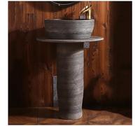 TIANQIHAO Lavabo Redondo De Cerámica Artística para Hotel, Estilo Retro, Pintado A Mano, para Interiores Y Exteriores, B,I,I,J