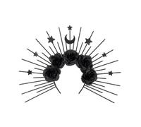 TIANQUXNGI Baroquely - Diadema de coronas con diseño de rosas, corona con pinchos para escenarios, eventos temáticos