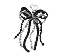 TIANQUXNGI Bonito llavero de cuentas con lazo, elegante adorno para bolso para uso diario y decoraciones, Negro -