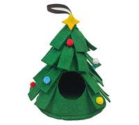 TIANQUXNGI Casa de animales pequeños, cama suave, cálida escondite de invierno para loro, hámster, deslizador de azúcar, jugar con balanceo, decoración de jaula de Navidad