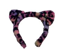 TIANQUXNGI Diadema de felpa con patrón de animales para mujeres adultas con orejas de gato, fiesta de cumpleaños, accesorios de juego de rol, diadema para lavar la cara