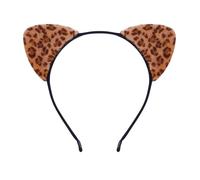 TIANQUXNGI Diadema de orejas de gato con patrón de animales para mujeres y niñas, fiesta de cumpleaños, juego de rol, accesorios para eventos temáticos