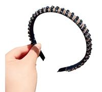 TIANQUXNGI Elegante diadema de calavera alta con tachuelas de cristal, aro barroco brillante para mujer, fiesta, peinado, Ornamen