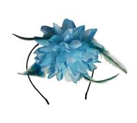 TIANQUXNGI Elegante diadema de flores con plumas y calavera alta, 20S Flapper para mujer, accesorio para moldear el cabello