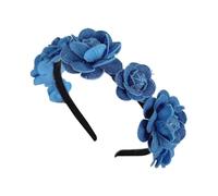 TIANQUXNGI Elegante diadema de flores de camelias para novia, boda, Halloween, para mujeres y estudiantes