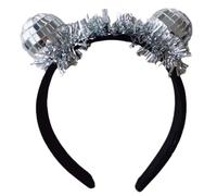 TIANQUXNGI Elegante diadema de plastómero para decoración de pelo reflectante para bodas y fiestas de cumpleaños, color blanco y negro