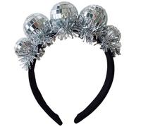 TIANQUXNGI Elegante diadema de plastómero para decoración de pelo reflectante para bodas y fiestas de cumpleaños, color blanco y negro