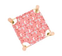 TIANQUXNGI Hamaca extraíble de madera para hámster, animal pequeño para hurón, loro, rata, conejo, motivos lindos estampados, accesorio de jaula