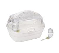TIANQUXNGI Hamsters Carrier Ardillas Jaula de viaje al aire libre Handheld Transparente-Carrier Carry-Case Portador de viaje con botella de agua